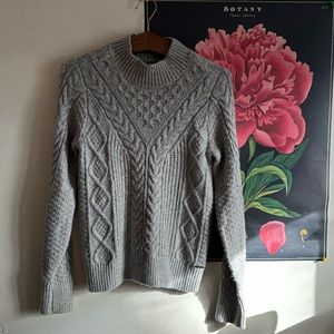 Abercrombie Mock neck Cable knit fitted sweater